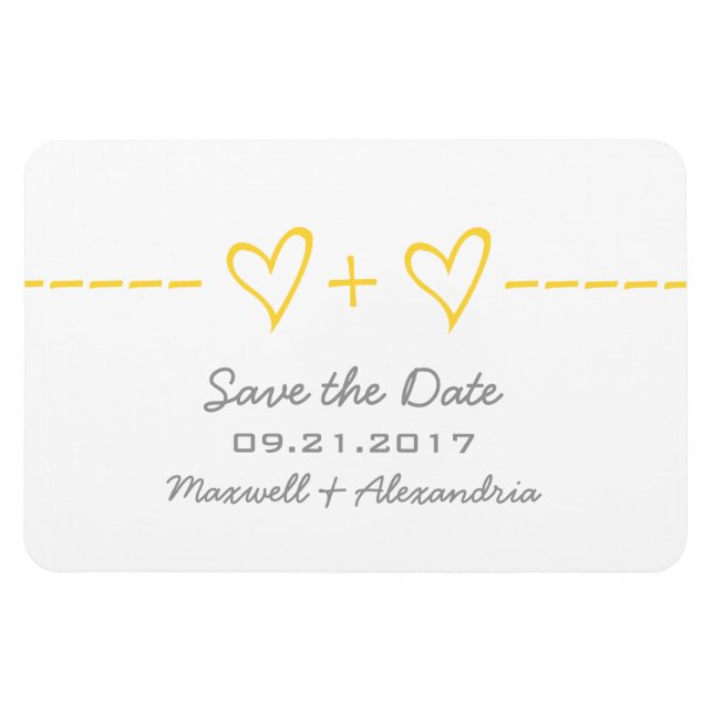 Heart Equation Save the Date Magnet, Yellow Magnet (Horizontal)