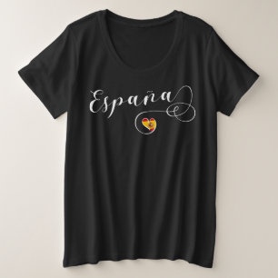 Heart España Spain Flag, Spanish Plus Size T-Shirt