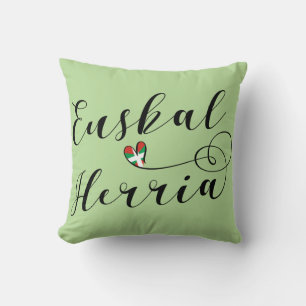 Heart Euskal Herria Pillow, Basque Flag Cushion