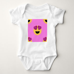 heart eye emoji baby bodysuit