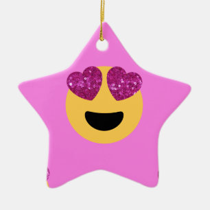 heart eye emoji ceramic tree decoration