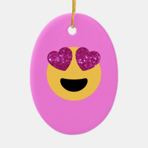 heart eye emoji ceramic tree decoration