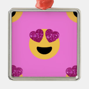 heart eye emoji metal tree decoration