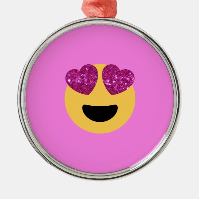 heart eye emoji metal tree decoration (Front)