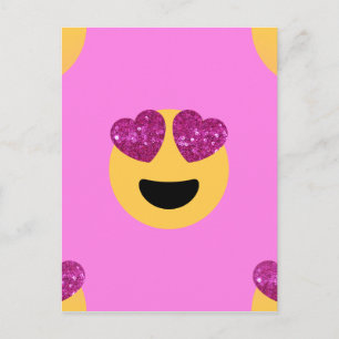 heart eye emoji postcard