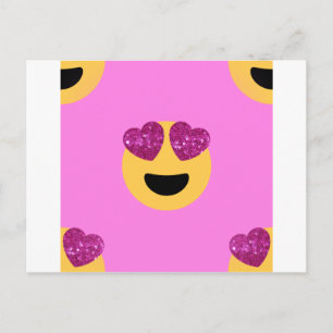 heart eye emoji postcard