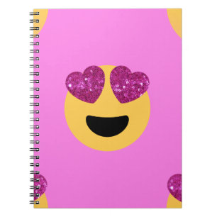 heart eye emoji spiral notebook