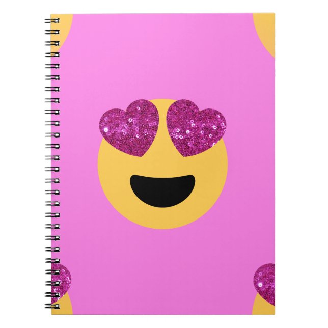 heart eye emoji spiral notebook (Front)
