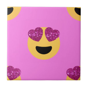 heart eye emoji tile