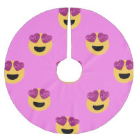 heart eye emoji xmas christmas tree skirt