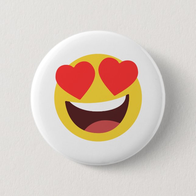 Heart Eyes Emoji 6 Cm Round Badge (Front)