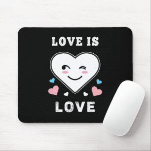 Heart Face Love Is Love LGBTQ Transgender Pride Mouse Pad