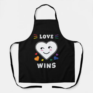 Heart Face Love Wins LGBTQ Gay Pride Apron