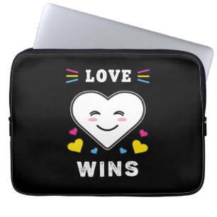 Heart Face Love Wins LGBTQ Pansexual Pride Laptop Sleeve