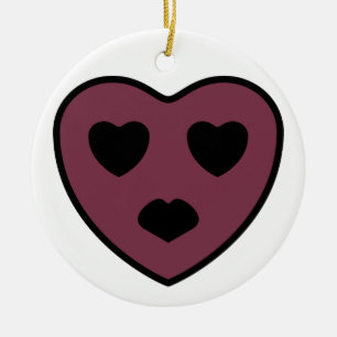 Heart Face Pout Ceramic Tree Decoration