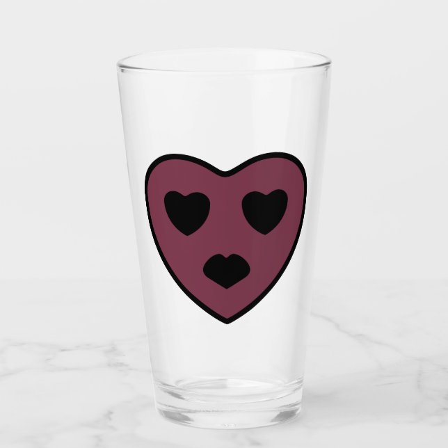 Heart Face Pout Glass (Front)
