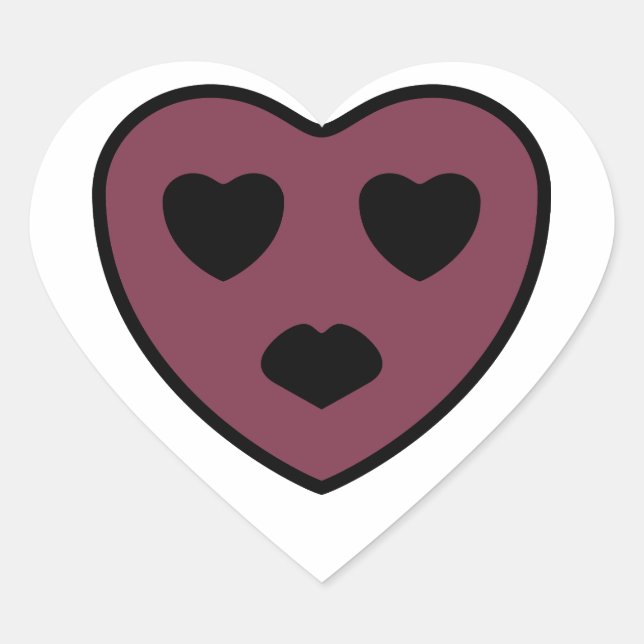 Heart Face Pout Heart Sticker (Front)
