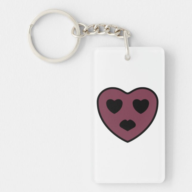 Heart Face Pout Key Ring (Front)