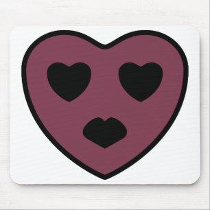 Heart Face Pout Mouse Pad