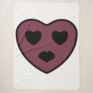 Heart Face Pout Sherpa Blanket