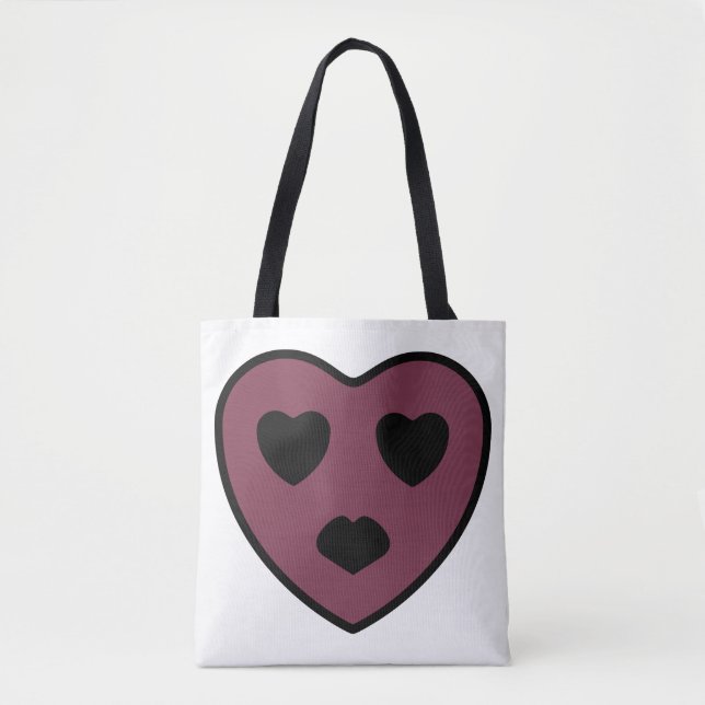 Heart Face Pout Tote Bag (Front)