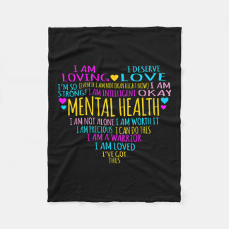 Heart Facts Mental Health Awareness Supporter Grap Fleece Blanket