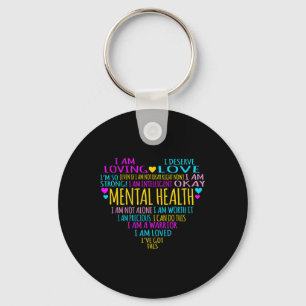 Heart Facts Mental Health Awareness Supporter Grap Key Ring