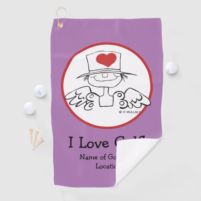 Heart Fairy © Customised Lavender Golf Towel (InSitu)