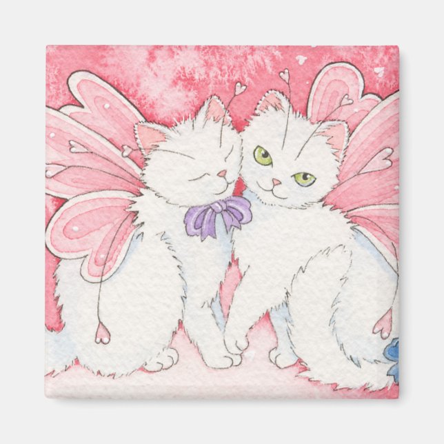 Heart fairy kitties magnet (Front)
