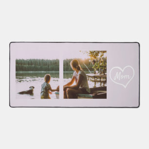 Heart Family Photo Script Custom Gift Desk Mat