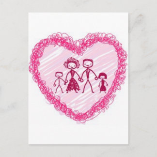 heart  family postcard