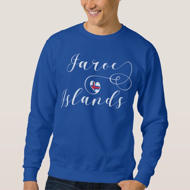 Heart Faroe Islands Flag, Faroe Islander Sweatshirt (Front)