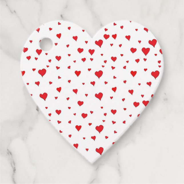 Heart favour/gift tag with hearts. (Front)