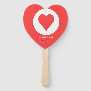 Heart Felt Love Heart Shape  Hand Fan