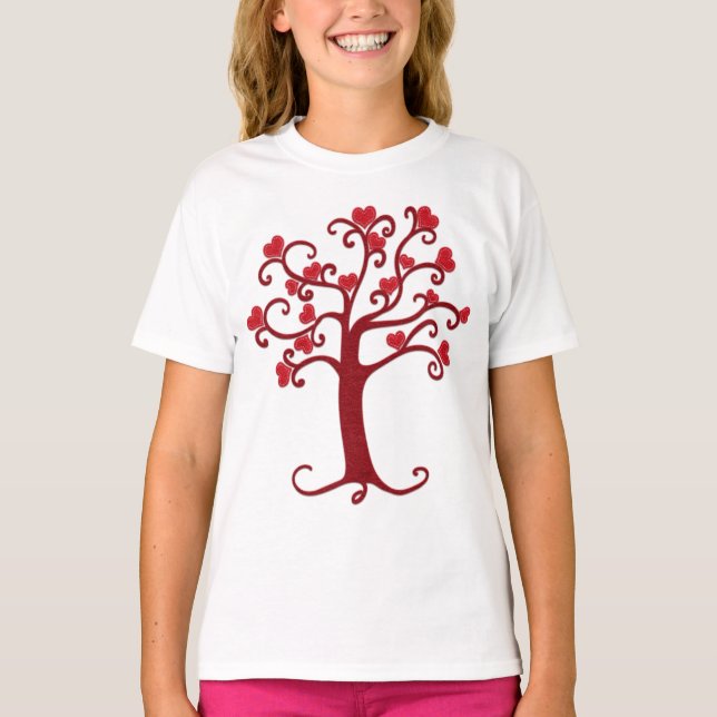 Heart Felt Tree | Valentine | Cherie's Art T-Shirt (Front)