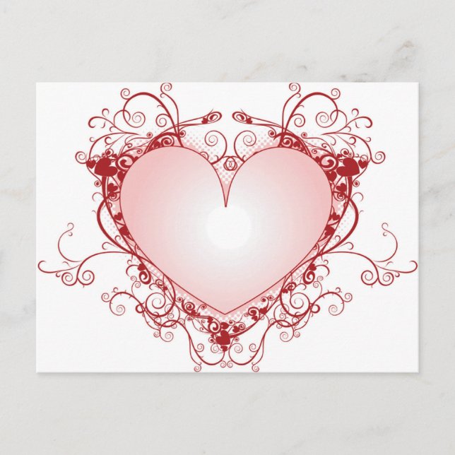 Heart Filigree Postcard (Front)