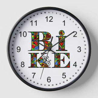 Heart Filled Bike Text Clock