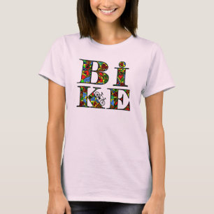 Heart Filled Bike Text T-Shirt