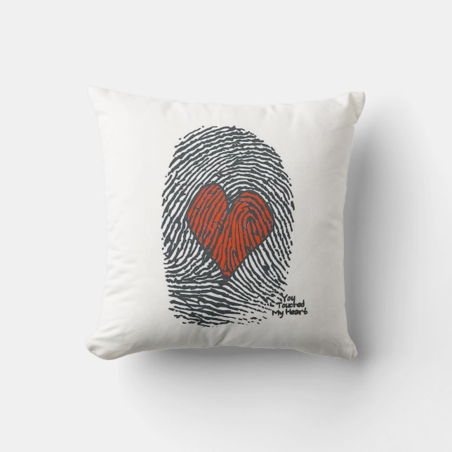 heart fingerprint cushion / pillow (Front)