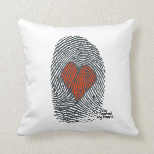 heart fingerprint cushion / pillow