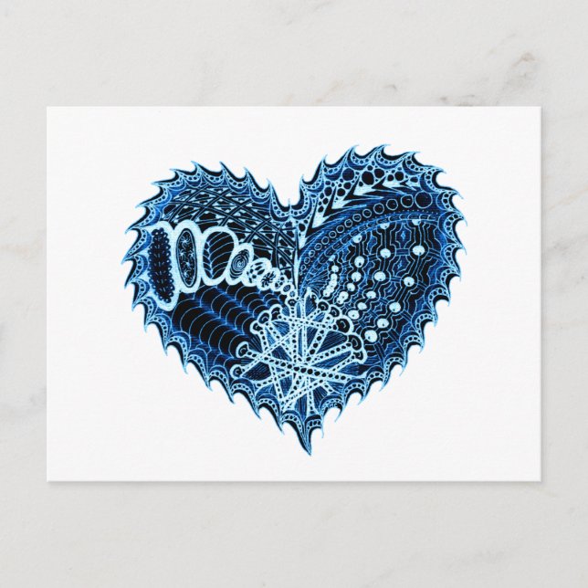 Heart Fire Doodle Postcard (Front)