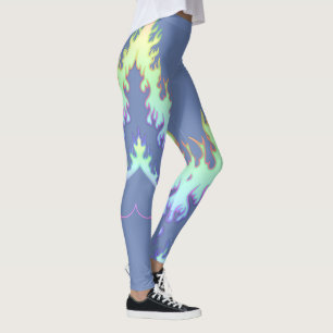 Heart Fire : Leggings : Periwinkle Rainbow