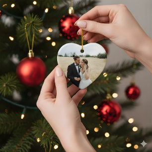 Heart First Christmas Ornament Newlywed Photo