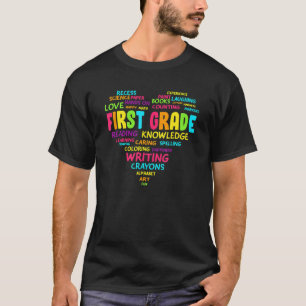 Heart First Grade Team Teacher Student Back To Sch T-Shirt