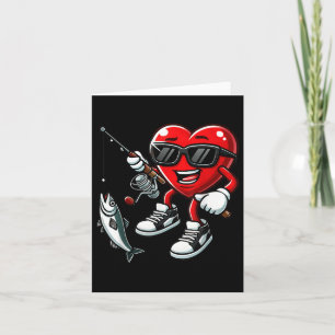 Heart Fishing Valentines Day Toddler Kids Mens Fis Card