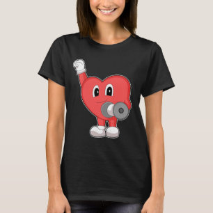 Heart Fitness Dumbbell Sports T-Shirt