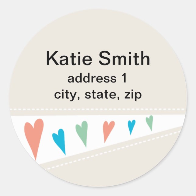 Heart Flag Address Labels (Front)