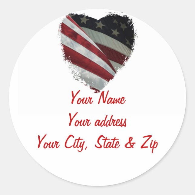 Heart Flag Address Labels (Front)