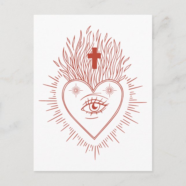 Heart flame  postcard (Front)