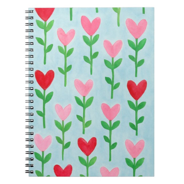 Heart Floral Watercolor Journal  (Front)